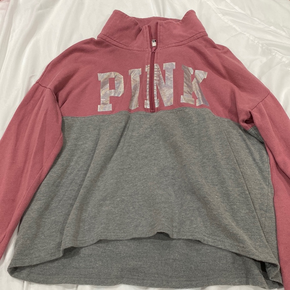 PINK cropped two toned sweater